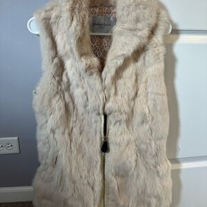 Patrizia Luca Cream Faux Fur Vest